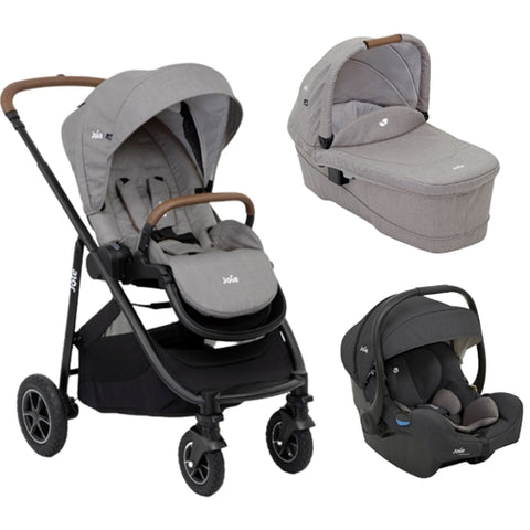 Joie - Carucior Multifunctional 3 in 1 Joie Versatrax Gray, Landou Ramble Gray Flannel, Scoica i-Gemm Shale