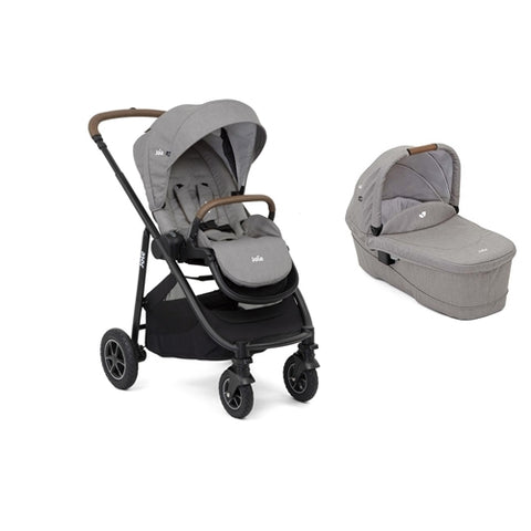 Joie - Carucior Multifunctional 3 in 1 Joie Versatrax Gray, Landou Ramble Gray Flannel, Scoica i-Gemm Shale