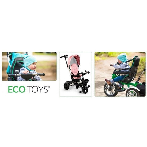 Ecotoys - Tricicleta cu Sezut Reversibil 360 Grade, Roz