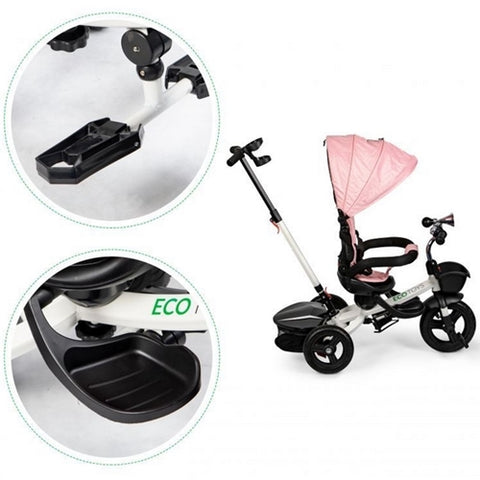 Ecotoys - Tricicleta cu Sezut Reversibil 360 Grade, Roz