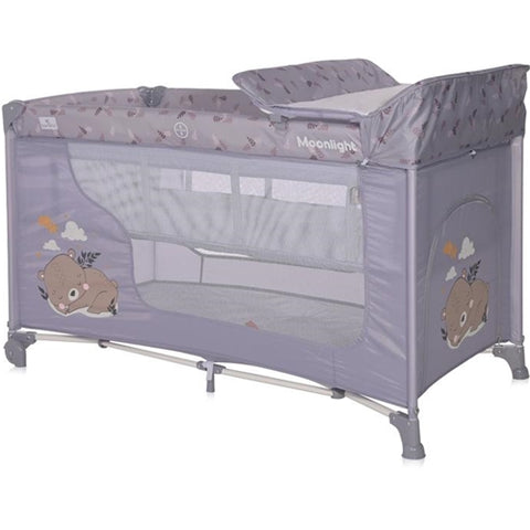 Patut Pliabil Lorelli Moonlight Plus 2 Nivele cu Accesorii Grey Dream