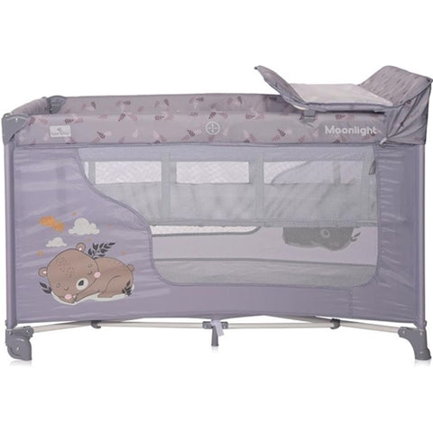 Patut Pliabil Lorelli Moonlight Plus 2 Nivele cu Accesorii Grey Dream