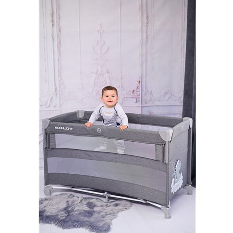 Lorelli - Patut Pliabil cu Laterala Culisanta Up and Down Cool Grey Bear