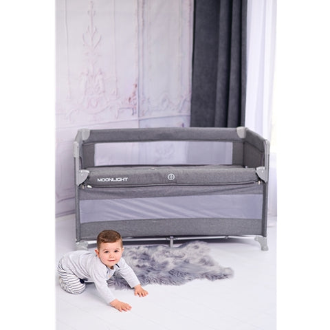 Lorelli - Patut Pliabil cu Laterala Culisanta Up and Down Cool Grey Bear