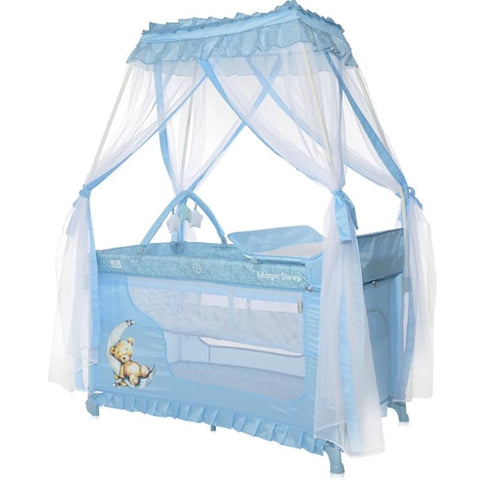 Lorelli - Patut Pliabil cu Accesorii si Baldachin, Magic Sleep Blue Moon