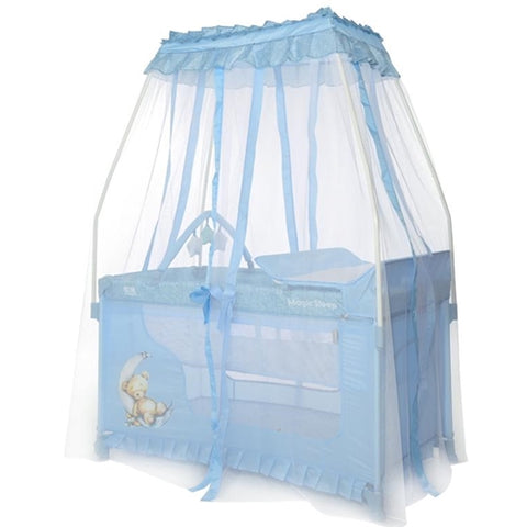 Lorelli - Patut Pliabil cu Accesorii si Baldachin, Magic Sleep Blue Moon