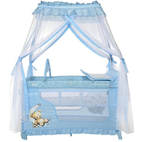 Lorelli - Patut Pliabil cu Accesorii si Baldachin, Magic Sleep Blue Moon