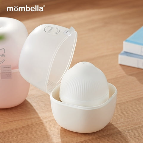 Mombella - Biberon Anticolici Mombella Breast-Like cu Tetina S Flux Lent, 100% Silicon, 120 ml Ivory