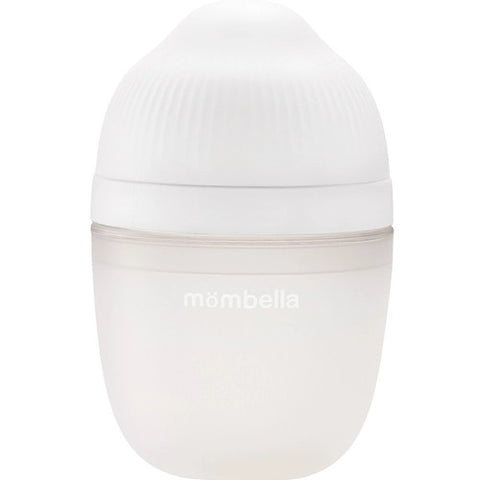 Mombella - Biberon Anticolici Mombella Breast-Like cu Tetina M flux mediu, 100% Silicon,210 ml Ivory