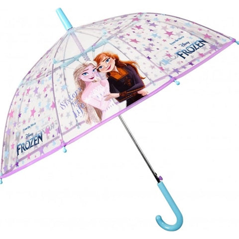 Umbrela Frozen 2 automata rezistenta la vant transparenta 45 cm