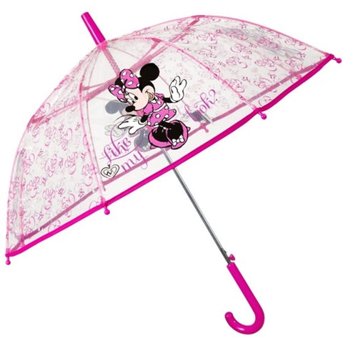 Umbrela Minnie Automata Rezistenta la Vant Perletti Transparenta 45 cm