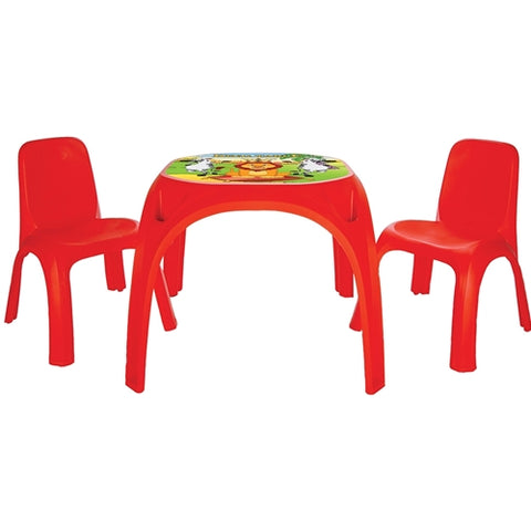 Pilsan  - Set Masuta cu 2 Scaune Pilsan pentru copii King Table Red