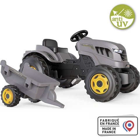 Smoby - Tractor cu Pedale si Remorca Stronger XXL Gri