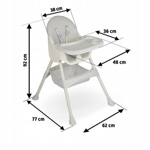 Ricokids - Scaun de masa 3 in 1 Milo - Gri