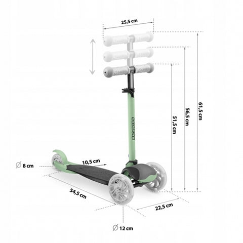 Trotineta cu roti cu LED Loco 765107 - Verde cu negru