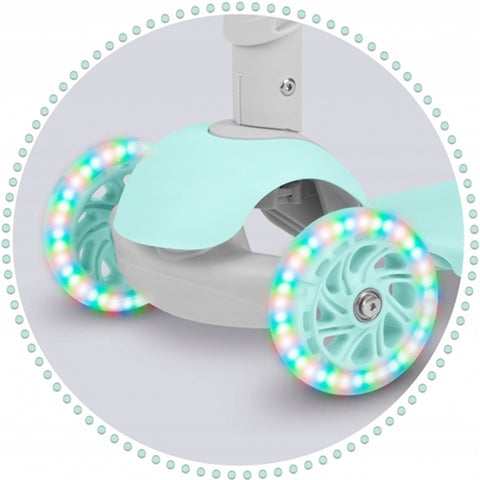 Ricokids - Trotineta 3 in 1 cu Scaunel si Roti cu LED Buggy, Mint