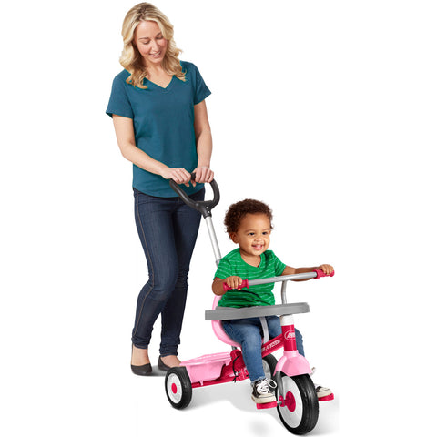 Tricicleta Radio Flyer 3-in-1 Stroll 'N Trike, Roz, 1.5 - 5 ani