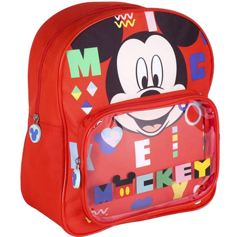 Cerda - Rucsac Mickey Mouse cu Buzunar Transparent, 25x30x12 cm