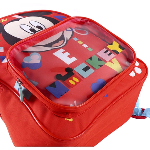 Cerda - Rucsac Mickey Mouse cu Buzunar Transparent, 25x30x12 cm