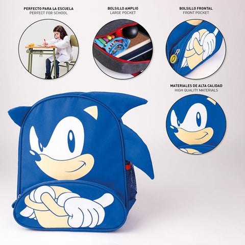 Cerda - Rucsac pentru Gradinita Sonic cu Buzunar Frontal, 15x30x10 cm