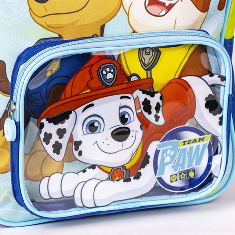 Cerda- Rucsac Paw Patrol cu buzunar transparent, 25x30x12 cm