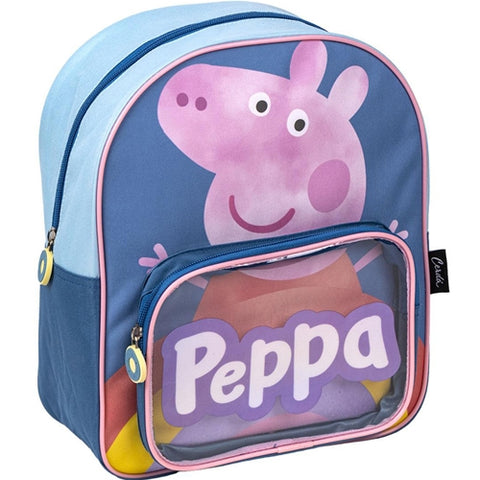 Cerda-Rucsac Peppa Pig cu buzunar transparent, 25x30x12 cm