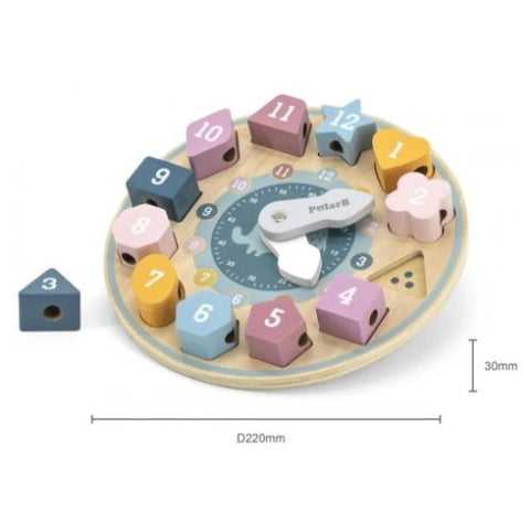 New Classic Toys - Jucarie Ceas Educativ New Classic Toys cu Forme Geometrice PolarB