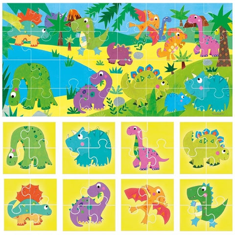 Headu  - Puzzle Dinozauri Headu Teacher Tested - 8 si 1