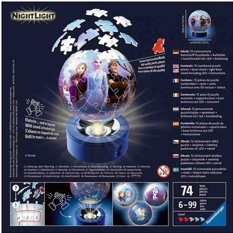 Ravensburger - Puzzle 3D Luminos Frozen II, 72 Piese