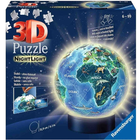 Ravensburger - Puzzle 3D Luminos Planeta Pamant, 72 Piese