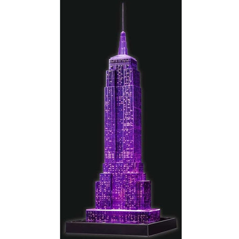 Ravensburger - Puzzle 3D Empire State Building - Lumineaza Noaptea, 216 Piese