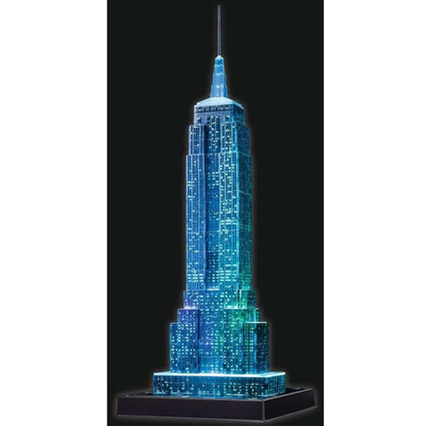 Ravensburger - Puzzle 3D Empire State Building - Lumineaza Noaptea, 216 Piese