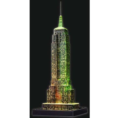 Ravensburger - Puzzle 3D Empire State Building - Lumineaza Noaptea, 216 Piese