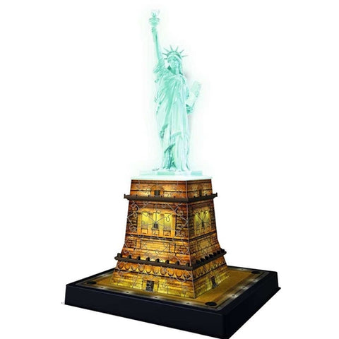Ravensburger - Puzzle 3D Luminos Statuia Libertatii, 108 Piese
