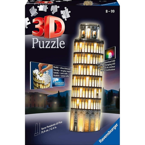 Ravensburger - Puzzle 3D Led Turnul Din Pisa, 216 Piese