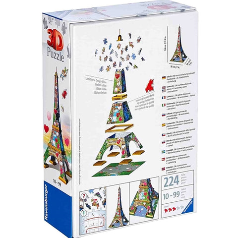 Ravensburger - Puzzle 3D Turnul Eiffel Cu Inimioare, 216 Piese
