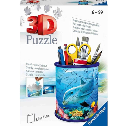 Ravensburger - Puzzle 3D Delfin Suport Pixuri, 54 Piese