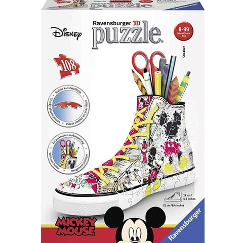 Ravensburger - Puzzle 3D Suport Pixuri Sneaker Mickey, 108 Piese