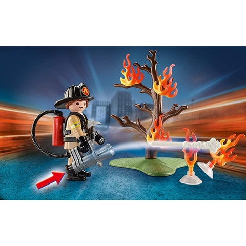 Playmobil  - Set de Constructie Playmobil Portabil Pompier Si Catel