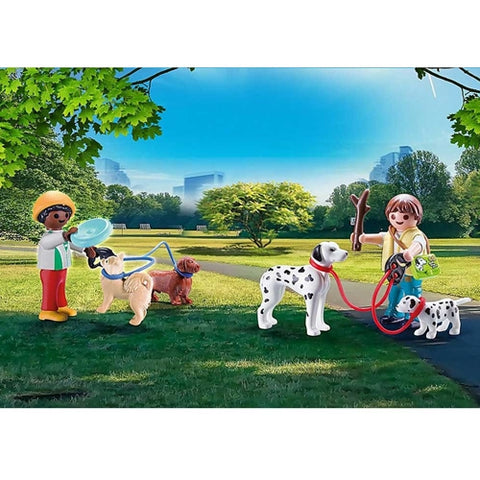 Playmobil  - Set de Constructie Playmobil Portabil Copii Cu Catelusi