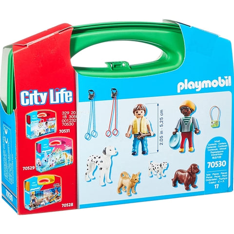 Playmobil  - Set de Constructie Playmobil Portabil Copii Cu Catelusi