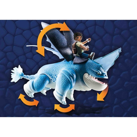 Playmobil  - Set de Constructie Playmobil Dragons: Plowhorn si D'Angelo