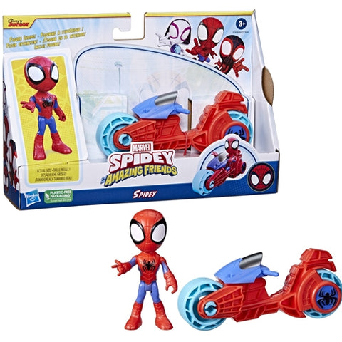 Hasbro  - Set Hasbro Motocicleta si Figurina Spidey Prietenii Extraordinari 10 cm
