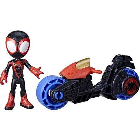 Hasbro  - Set Hasbro Motocicleta si Figurina Miles Morales Spider Man Spidey Prietenii Extraordinari 10 cm