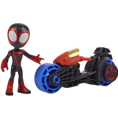 Hasbro  - Set Hasbro Motocicleta si Figurina Miles Morales Spider Man Spidey Prietenii Extraordinari 10 cm