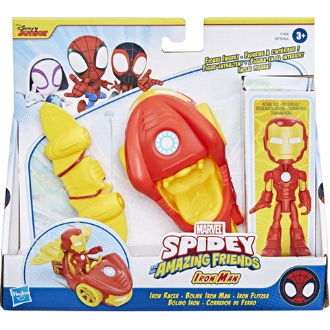 Hasbro  - Set Hasbro Masinuta, Figurina si Accesoriu Iron Man Spidey Prietenii Extraordinari