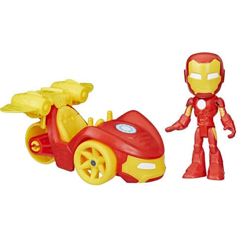 Hasbro  - Set Hasbro Masinuta, Figurina si Accesoriu Iron Man Spidey Prietenii Extraordinari