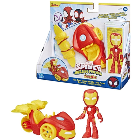 Hasbro  - Set Hasbro Masinuta, Figurina si Accesoriu Iron Man Spidey Prietenii Extraordinari