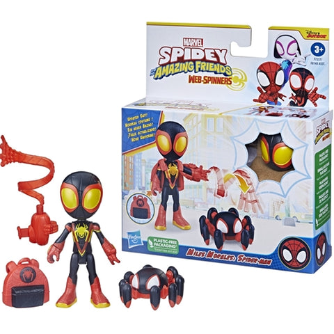 Hasbro  - Set Hasbro Spidey Prietenii Extraordinari Figurina Miles Morales Spider Man si Accesorii 10 cm