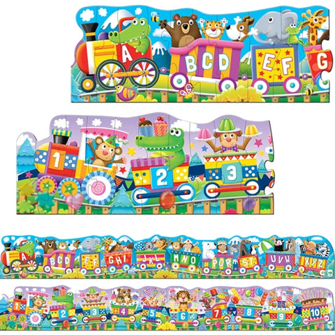 Set 2 Puzzle-Uri Trenul Urias Cu Numere Si Litere - Eng